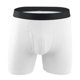 European and American Large Size Men's Underwear Pure Cottom Long Open Sports Beach Pants Solid Color Men's Underwear