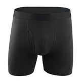 European and American Large Size Men's Underwear Pure Cottom Long Open Sports Beach Pants Solid Color Men's Underwear
