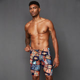 Adult Swimming Trunks Men's Wholesale Trend Hot Spring Quick-Drying Five-Point Professional Swimsuit