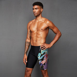 Swimming Trunks Men's Anti-Embarrassment Five-Point Swimming Trunks Professional Racing Training Long Fashion Sexy Trendy Hot Spring Pants
