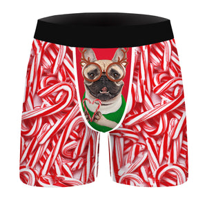 Cross-Border Hot Sale Christmas Sloth 3D Digital Printing Men's Comfortable Underwear in Stock Direct Selling Breathable Polyester Boxers