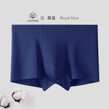 60 Long-Staple Cotton Underwear Men's Solid Color Cotton Seamless Silk Large Size Men's Boyshorts