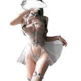 Sexy Lingerie Transparent Temptation Sexy Hot Night Dress Maid Uniform Free of Taking off Teasing Flirting Passion Suit