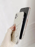 Applicable à la coque de téléphone Transparente Iphone13pro Violent Bear Apple 12 Galvanoplastie Tridimensionnelle 11max Gaine de Carte Tout Compris