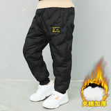 Boys' Autumn and Winter Clothes Pants 2021 New Children's Clothing Fashionable Fleece-Lined Thick Down Cotton Outerwear Warm Cotton-Padded Pants Fashion