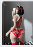 Sexy Christmas Uniform Stockings Set Large Size Passion Temptation See-through Couple Sex Product Underwear for Women