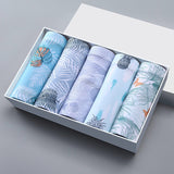 Men's Boxed Ice Silk Underwear Men's Boxers Modal Breathable Crotch Youth Mid Waist Traceless Boxers
