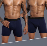 Sous-vêtements pour Hommes Européens et Américains de Grande Taille En Coton Pur Pantalons de Plage de Sport Ouverts Longs Sous-vêtements pour Hommes de Couleur Unie 