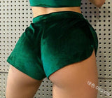 Pantalones de Chándal de Moda con Abertura de Terciopelo para Mujer Pantalones Cortos de Base de Color Sólido D8g338